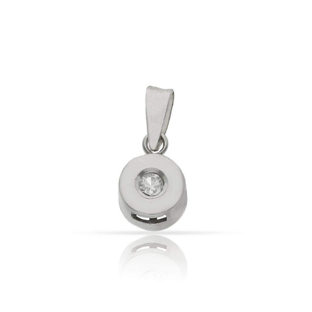 COLGANTE ORO BLANCO 18KL DIAMANTE CHATON - 6.50MM