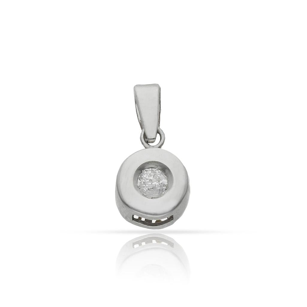 COLGANTE ORO BLANCO 18KL DIAMANTE CHATON - 7MM