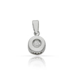 COLGANTE ORO BLANCO 18KL DIAMANTE CHATON - 7MM