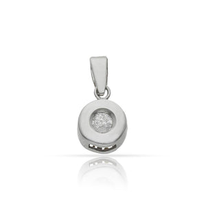 COLGANTE ORO BLANCO 18KL DIAMANTE CHATON - 7MM