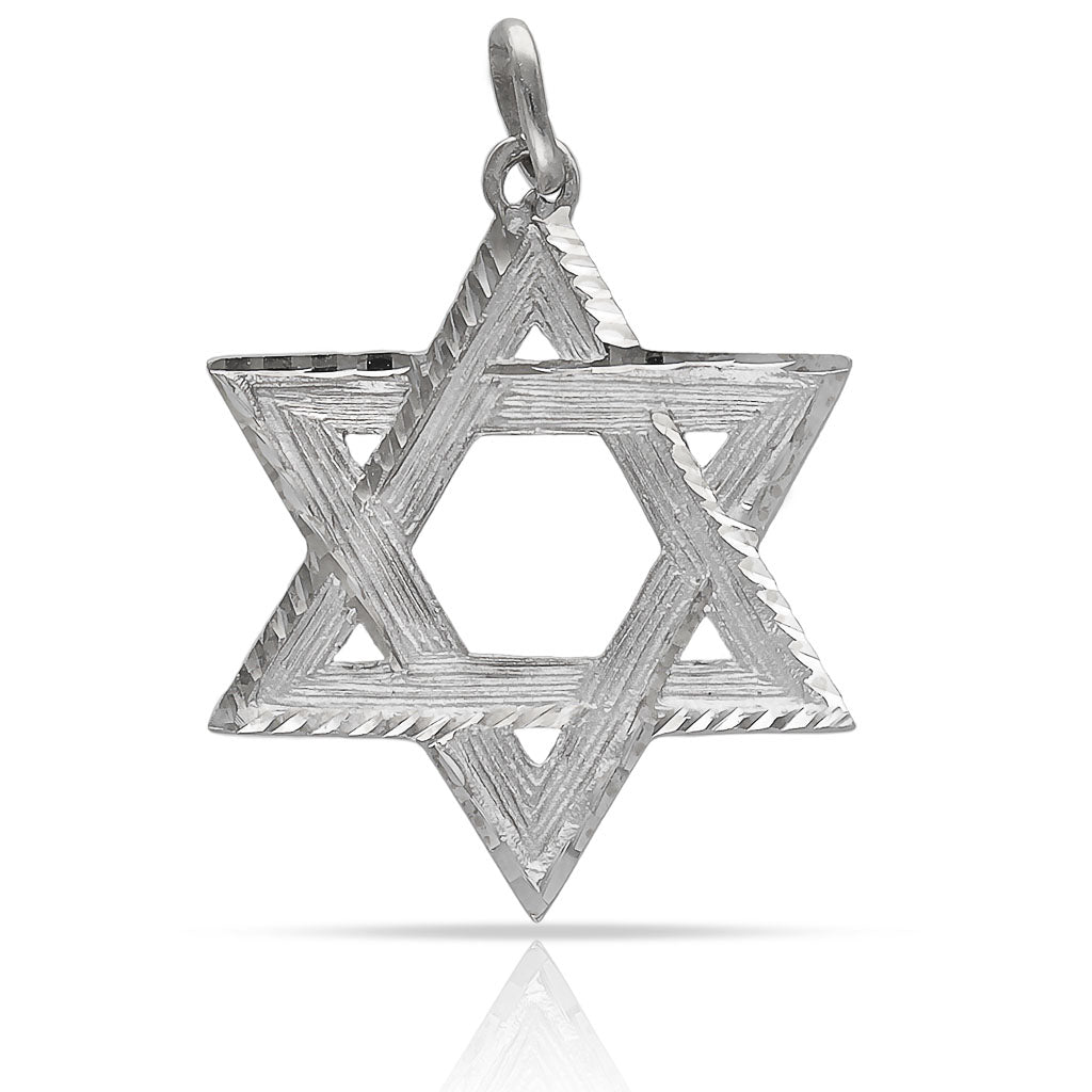 COLGANTE ORO BLANCO 18KL ESTRELLA DAVID - 23X28MM - Peso: 2.70 gr 