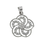 COLGANTE ORO BLANCO 18KL FLOR CIRCONITAS