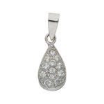 COLGANTE ORO BLANCO 18KL LAGRIMA CIRCONITAS