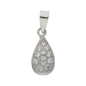 COLGANTE ORO BLANCO 18KL LAGRIMA CIRCONITAS