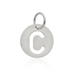 COLGANTE ORO BLANCO 18KL LETRA CALADA - 10MM - Abecedario: c 