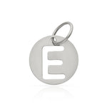 COLGANTE ORO BLANCO 18KL LETRA CALADA - 10MM - Abecedario: e 