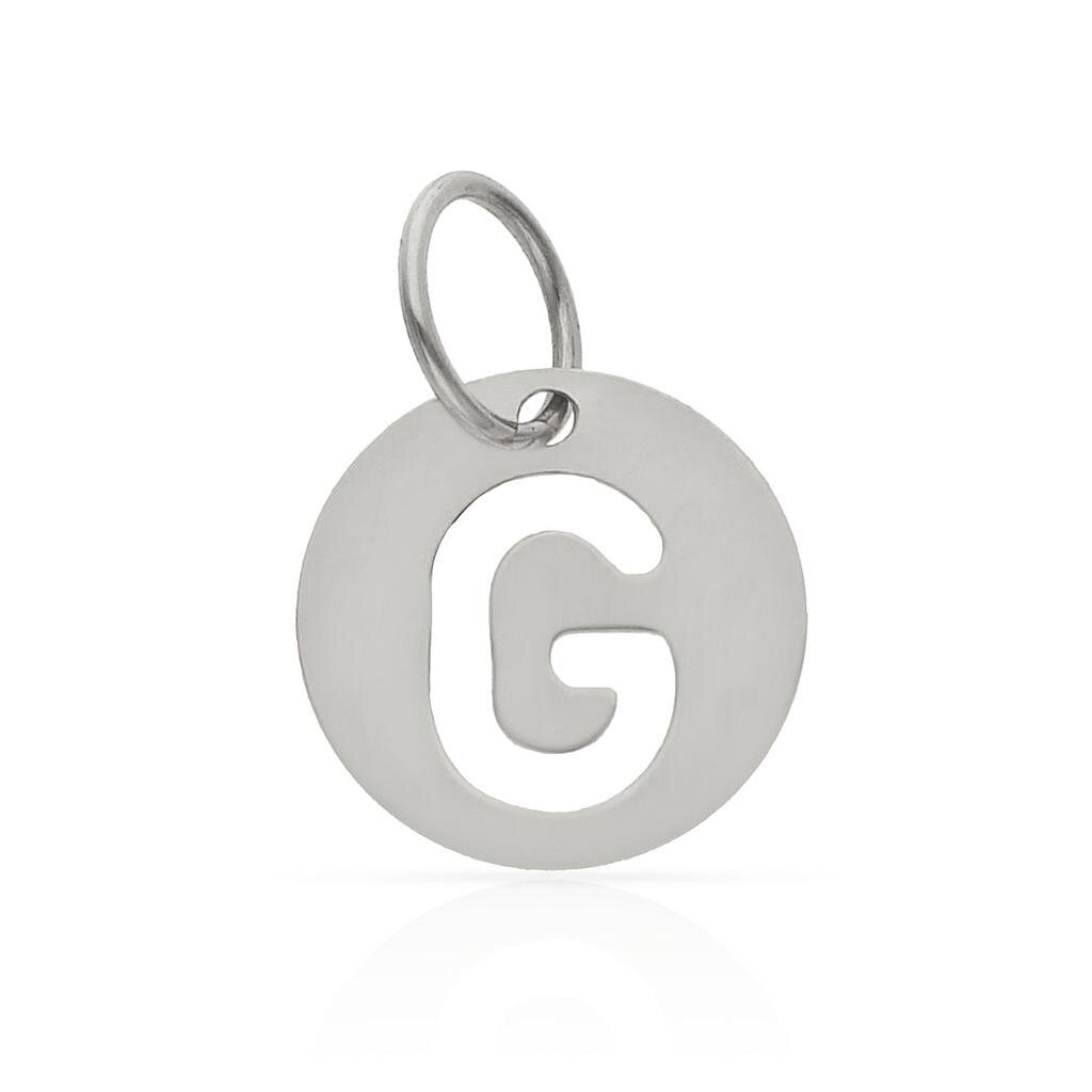 COLGANTE ORO BLANCO 18KL LETRA CALADA - 10MM - Abecedario: g 
