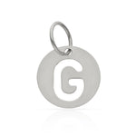 COLGANTE ORO BLANCO 18KL LETRA CALADA - 10MM - Abecedario: g 