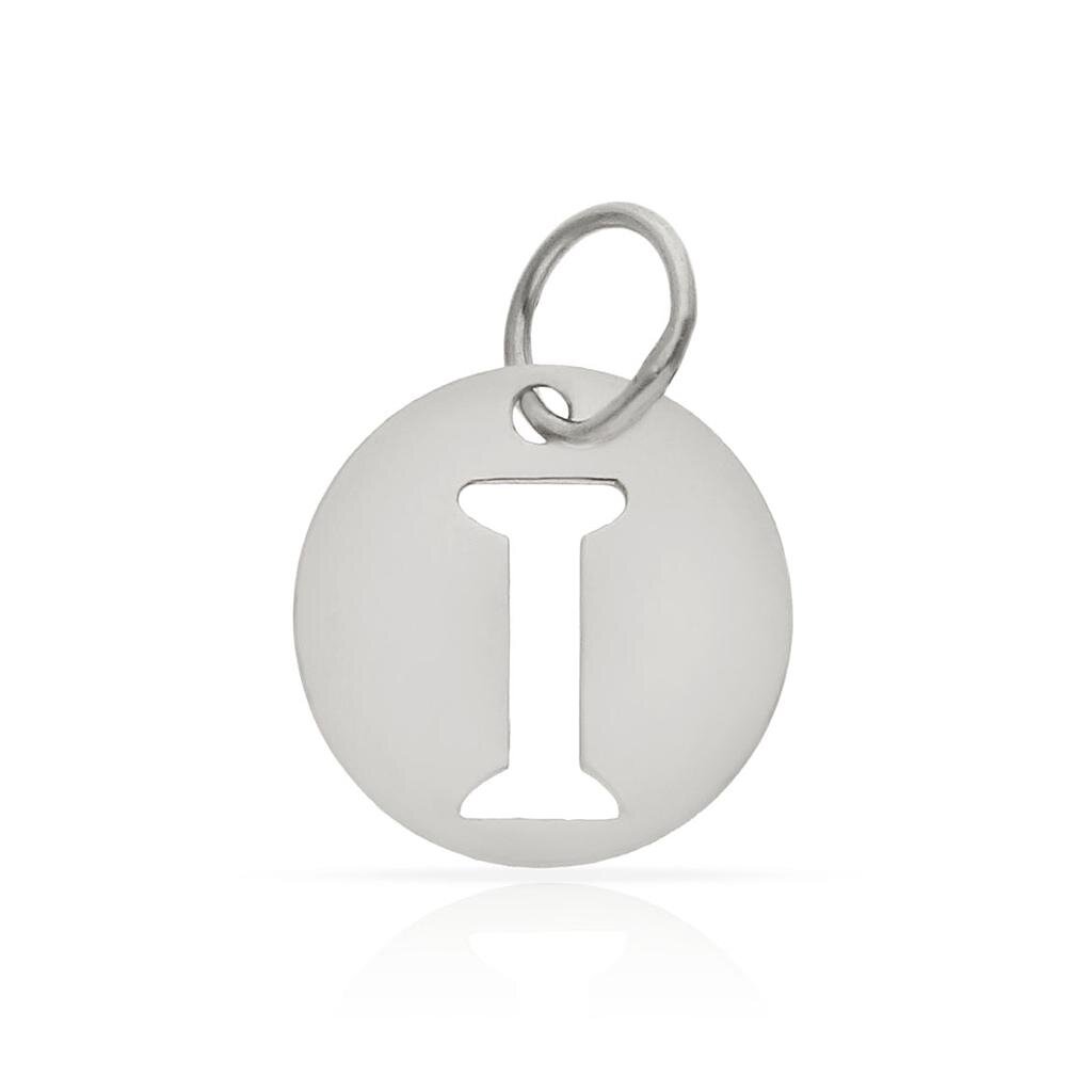 COLGANTE ORO BLANCO 18KL LETRA CALADA - 10MM - Abecedario: i 