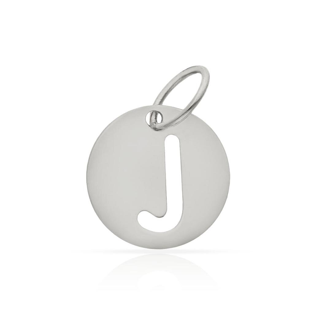 COLGANTE ORO BLANCO 18KL LETRA CALADA - 10MM - Abecedario: j 