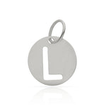 COLGANTE ORO BLANCO 18KL LETRA CALADA - 10MM - Abecedario: L 