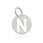 COLGANTE ORO BLANCO 18KL LETRA CALADA - 10MM - Abecedario: n 