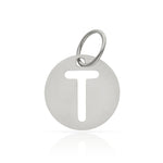 COLGANTE ORO BLANCO 18KL LETRA CALADA - 10MM - Abecedario: t 