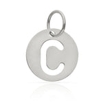 COLGANTE ORO BLANCO 18KL LETRA CALADA - 12MM - Abecedario: c 