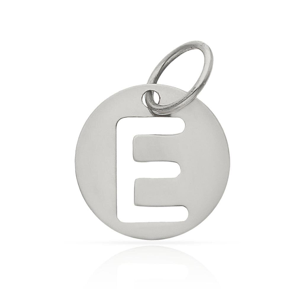 COLGANTE ORO BLANCO 18KL LETRA CALADA - 12MM - Abecedario: e 