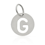 COLGANTE ORO BLANCO 18KL LETRA CALADA - 12MM - Abecedario: g 