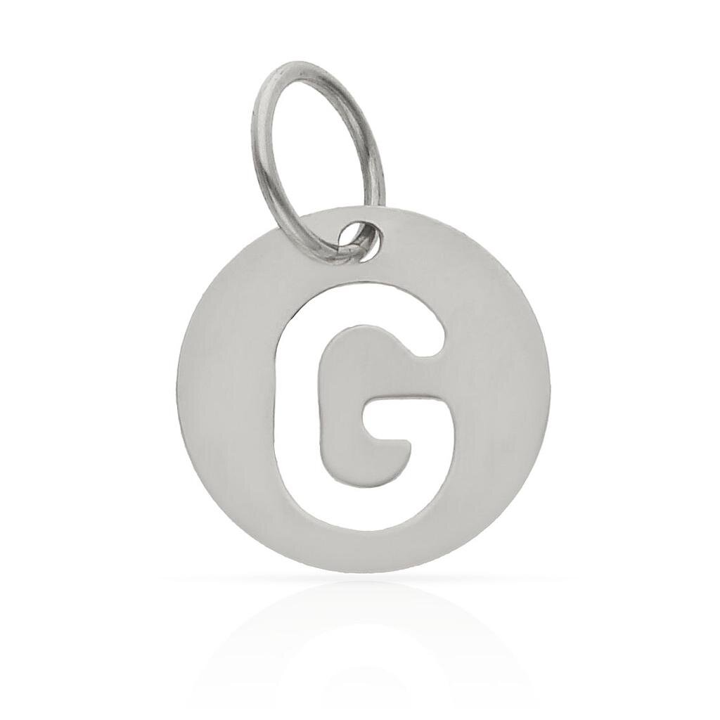 COLGANTE ORO BLANCO 18KL LETRA CALADA - 12MM - Abecedario: g 