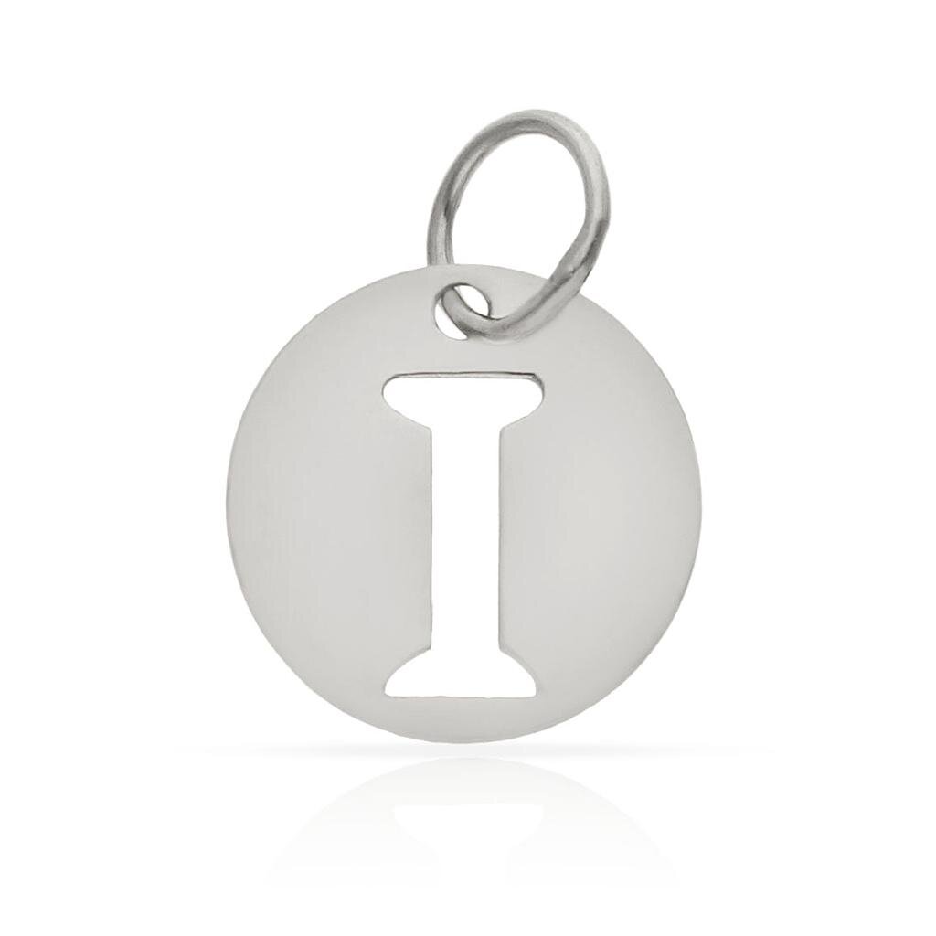 COLGANTE ORO BLANCO 18KL LETRA CALADA - 12MM - Abecedario: i 