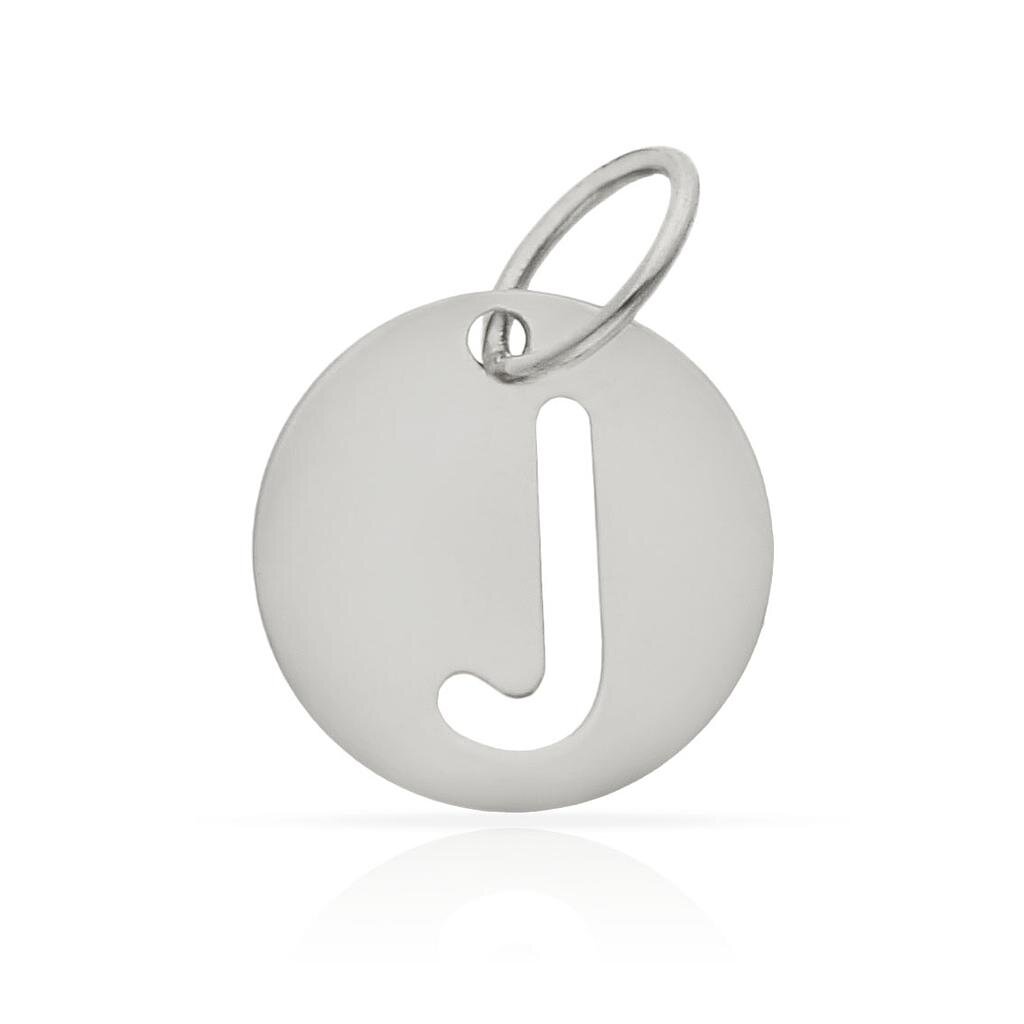 COLGANTE ORO BLANCO 18KL LETRA CALADA - 12MM - Abecedario: j 