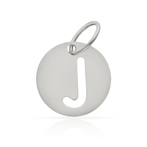 COLGANTE ORO BLANCO 18KL LETRA CALADA - 12MM - Abecedario: j 