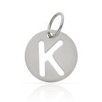 COLGANTE ORO BLANCO 18KL LETRA CALADA - 12MM - Abecedario: k 