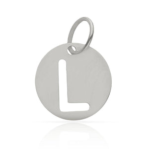 COLGANTE ORO BLANCO 18KL LETRA CALADA - 12MM - Abecedario: l 