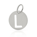 COLGANTE ORO BLANCO 18KL LETRA CALADA - 12MM - Abecedario: l 