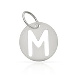 COLGANTE ORO BLANCO 18KL LETRA CALADA - 12MM - Abecedario: m 