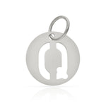 COLGANTE ORO BLANCO 18KL LETRA CALADA - 12MM - Abecedario: q 