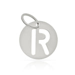 COLGANTE ORO BLANCO 18KL LETRA CALADA - 12MM - Abecedario: r 
