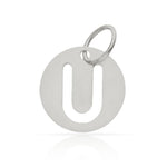 COLGANTE ORO BLANCO 18KL LETRA CALADA - 12MM - Abecedario: u 