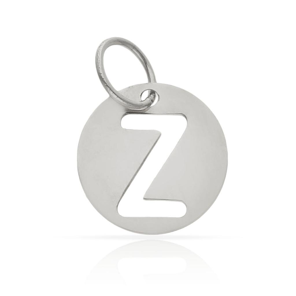 COLGANTE ORO BLANCO 18KL LETRA CALADA - 12MM - Abecedario: z 
