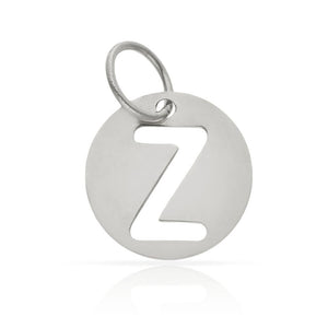 COLGANTE ORO BLANCO 18KL LETRA CALADA - 12MM - Abecedario: z 