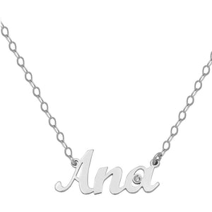 COLGANTE ORO BLANCO 18KL NOMBRE GRANDE + DIAMANTE - Nombres: 5 Letras 