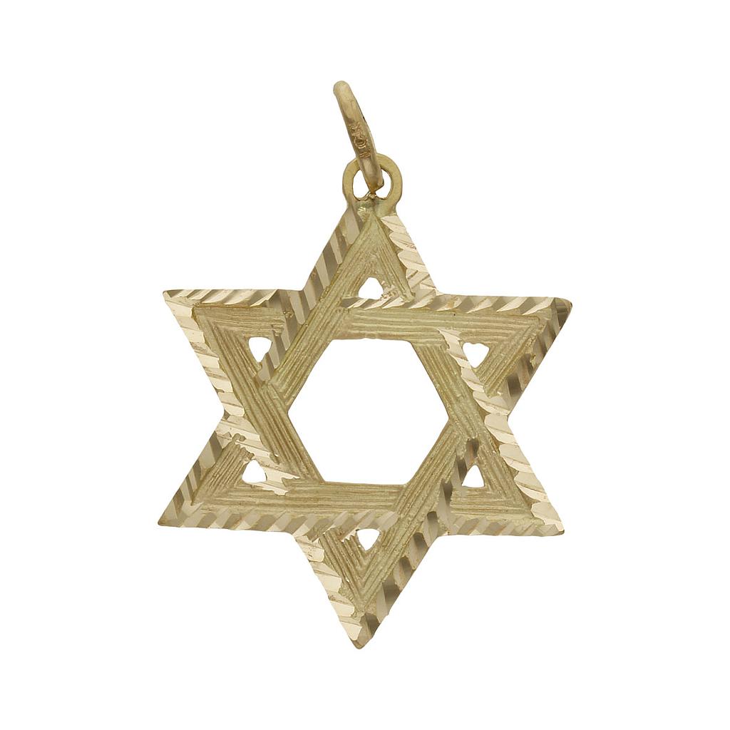 COLGANTE ORO DE 18KL ESTRELLA DE DAVID - 23X28MM - Peso: 3.05 gr 