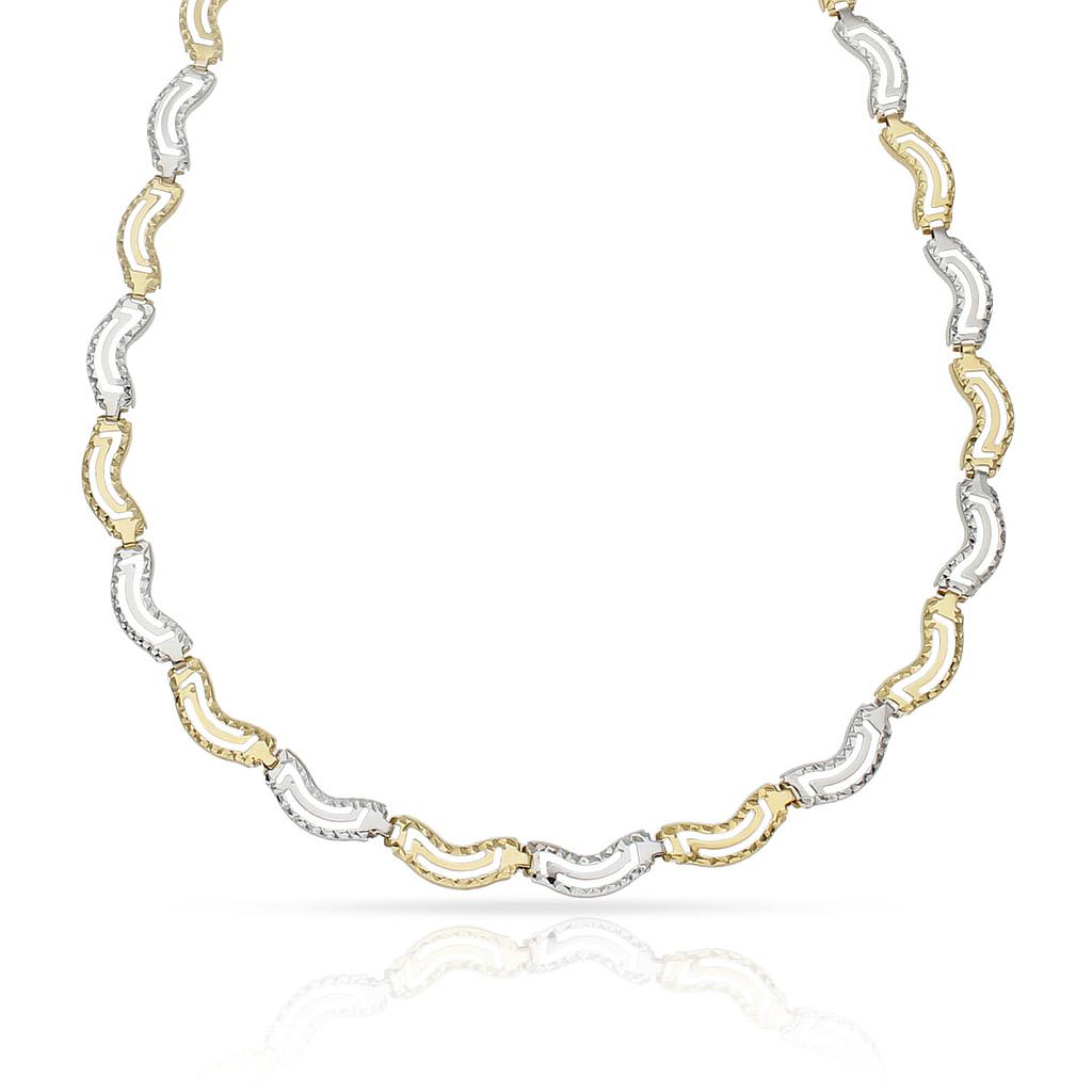 COLLAR ORO 18KL BICOLOR - Peso: 8.10 gr 