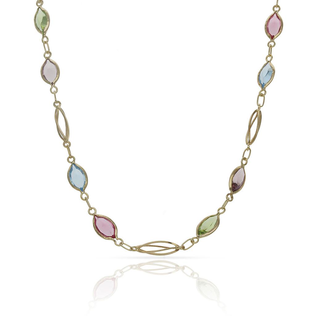 COLLAR ORO 18KL COLORES - Longitud - Peso: 50cm-7.20 gr 