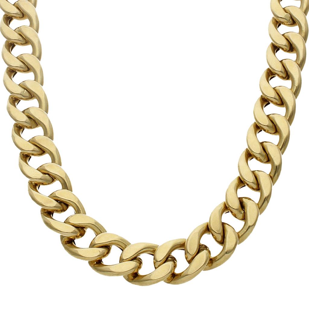 COLLAR ORO 18KL HUECO BARBADO - 15MM - Longitud - Peso: 70cm-114.70 gr 