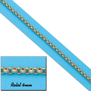 COLLAR ORO 18KL ROLOT HUECO -  4MM - Longitud - Peso: 60cm-13.35 gr 