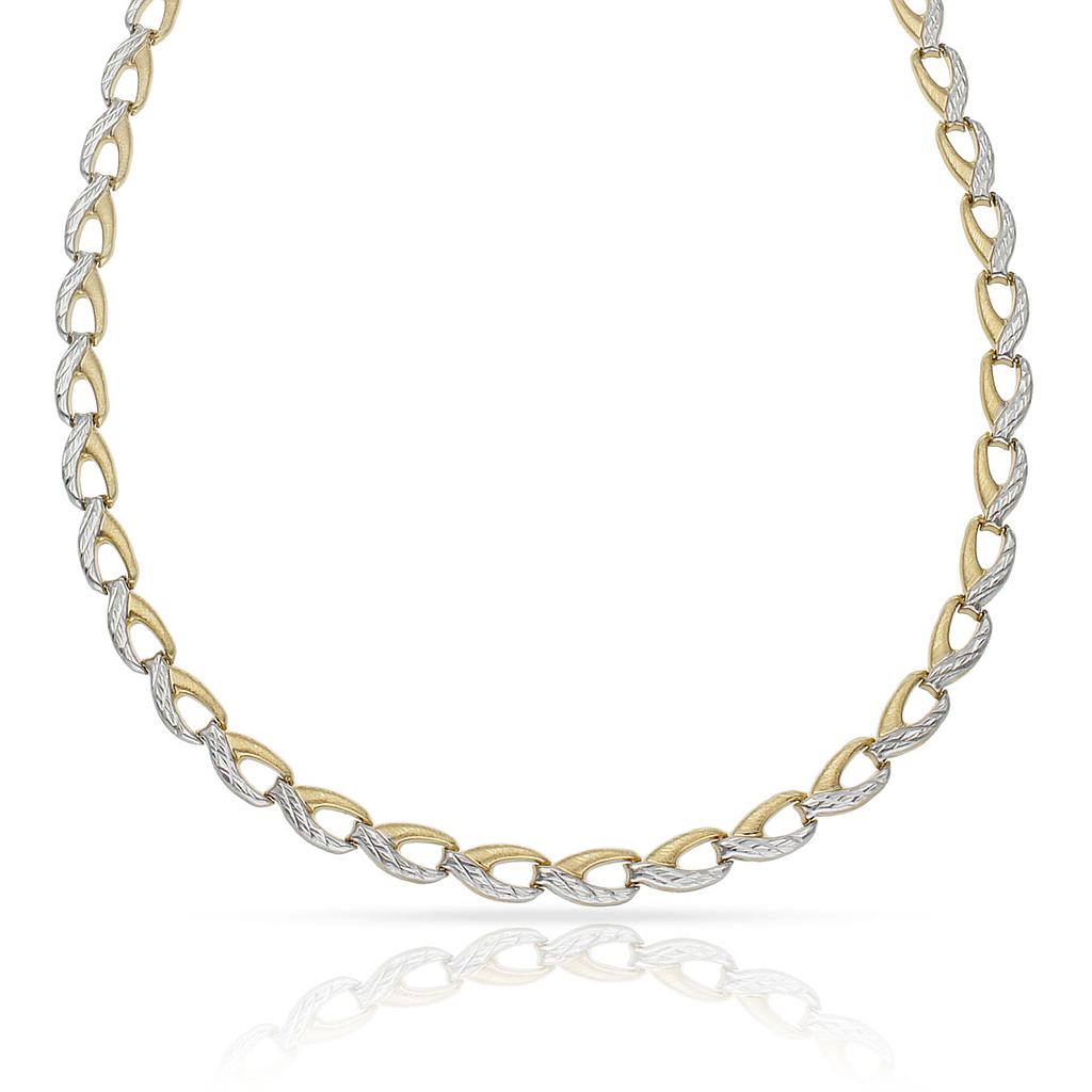 COLLAR ORO 18KL TROQUELADO BICOLOR - Peso: 11.45 gr 