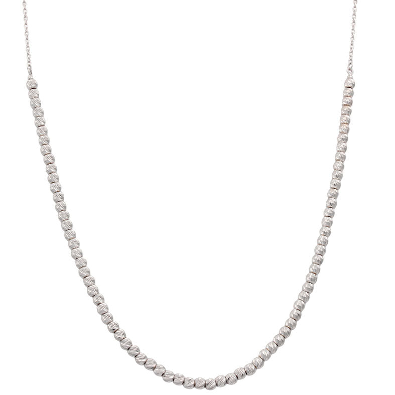 COLLAR ORO BLANCO 18KL BOLAS TALLADAS - Peso: 5.95 gr 