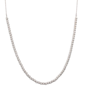 COLLAR ORO BLANCO 18KL BOLAS TALLADAS - Peso: 5.95 gr 