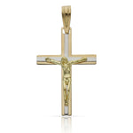 CRUZ CRISTO ORO 18KL BICOLOR - 18x27MM - Peso: 2.40 gr 