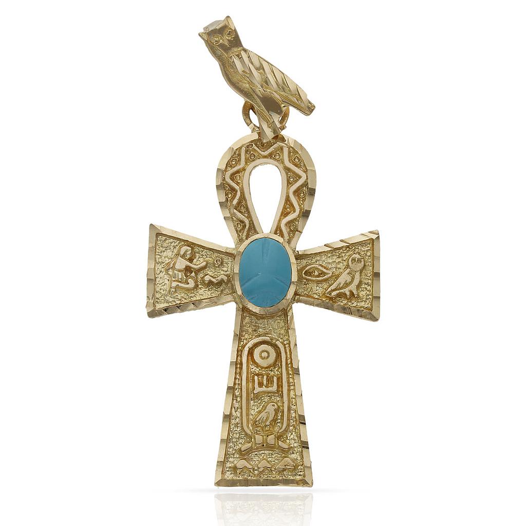 CRUZ DE LA VIDA ORO 18KL - 25x44MM - Peso: 8.40 gr 