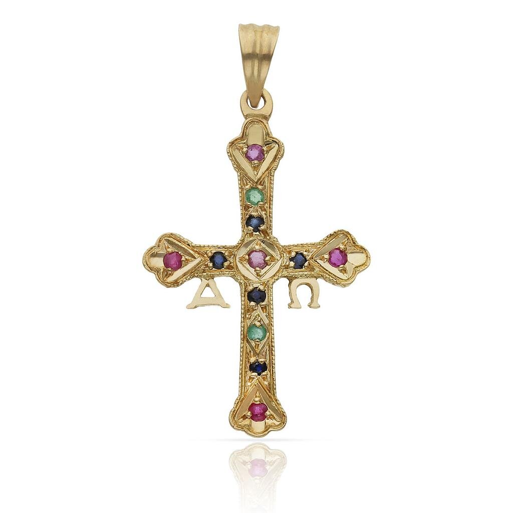 CRUZ ORO 18KL ASTURIANA - 20x32MM