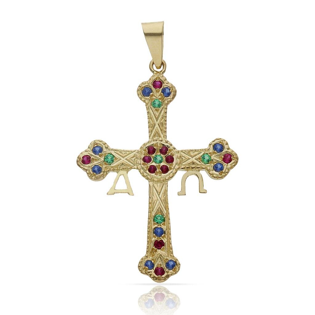 CRUZ ORO 18KL ASTURIANA - 26x36MM