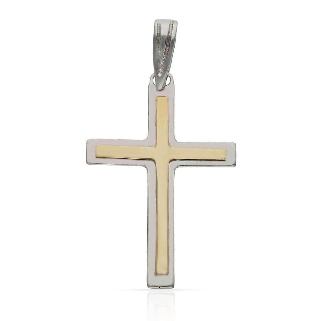 CRUZ ORO 18KL BICOLOR - 18X27MM - Peso: 1.70 gr 