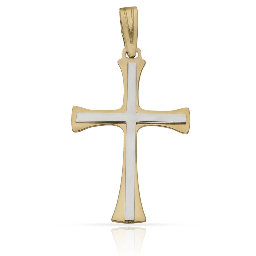 CRUZ ORO 18KL BICOLOR - 18X28MM - Peso: 1.85 gr 