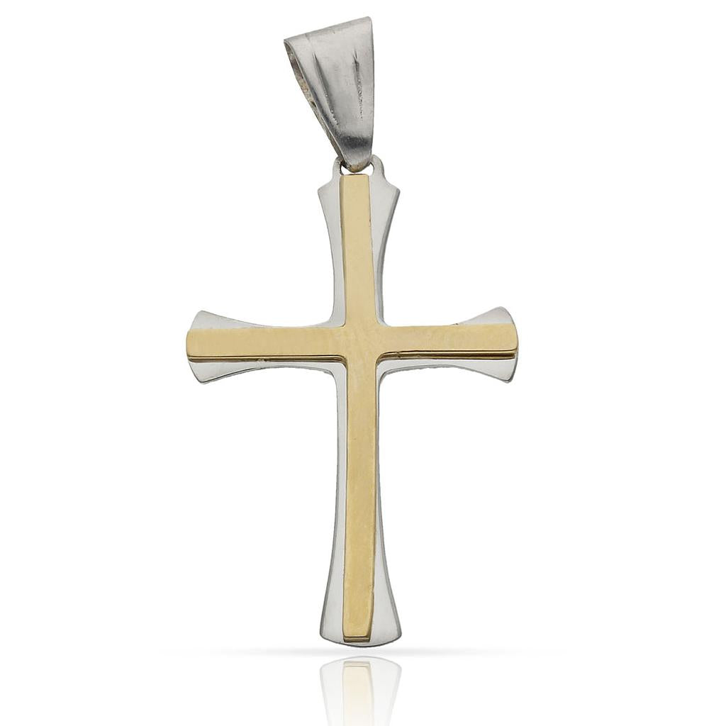 CRUZ ORO 18KL BICOLOR - 18X28MM - Peso: 2.15 gr 