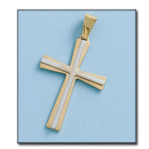 CRUZ ORO 18KL BICOLOR - 22X32MM - Peso: 2.20 gr 